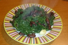 spinaci e fagioli rossi